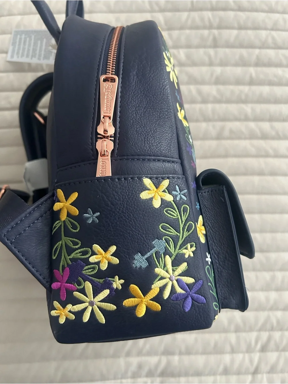 Loungefly Navy Floral 'Being Strong is Fabulous' Mini Backpack